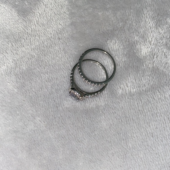 925 Sterling Silver Rings Sets Cubic Zirconia - Picture 2 of 3